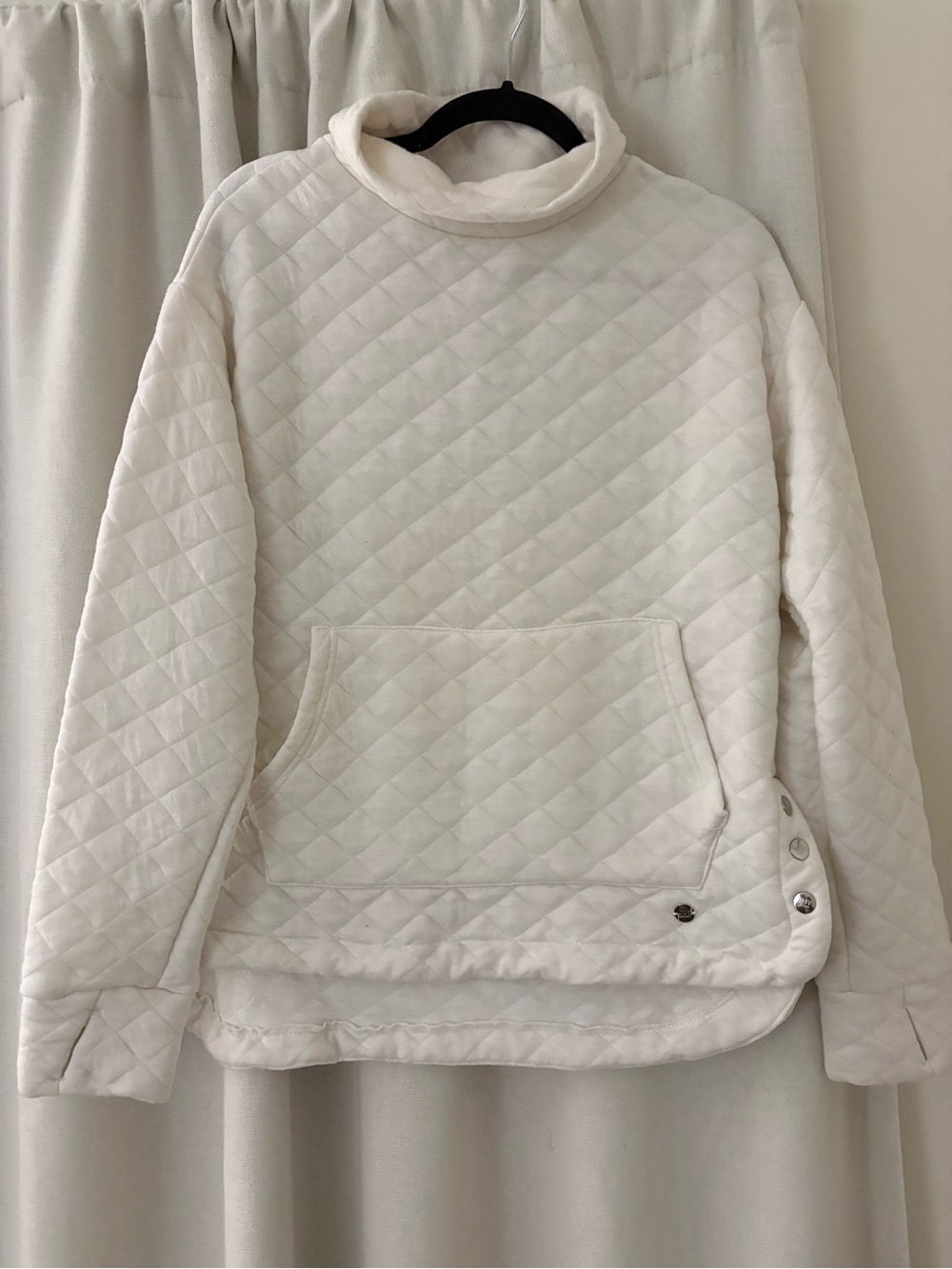 Jones New York Cream Quilted Turtleneck Pullover